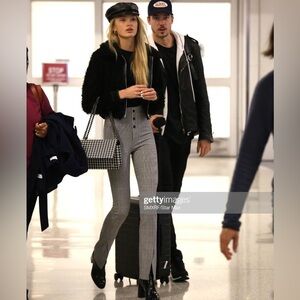 Lovers + Friends plaid black & white legging pant
